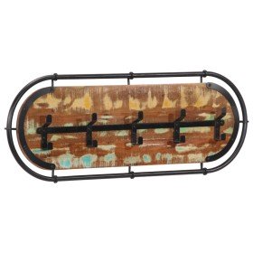 Perchero de pared con 5 ganchos madera maciza reciclada Perchero de pared con 5 ganchos madera maciza reciclada