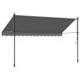 Toldo retráctil de tela y acero gris antracita 350x150 cm