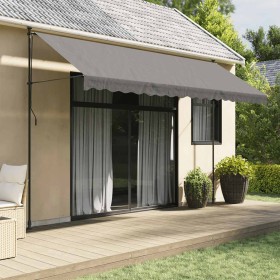 Toldo retráctil de tela y acero gris antracita 400x150 cm
