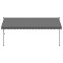 Toldo retráctil de tela y acero gris antracita 400x150 cm