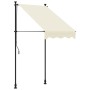 Toldo retráctil de tela y acero crema 100x150 cm