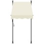 Toldo retráctil de tela y acero crema 100x150 cm