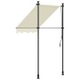 Toldo retráctil de tela y acero crema 100x150 cm