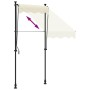 Toldo retráctil de tela y acero crema 100x150 cm