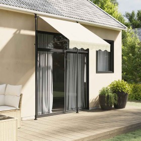 Toldo retráctil tela y acero crema 200x115 cm