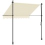 Toldo retráctil de tela y acero crema 250x150 cm