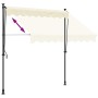 Toldo retráctil de tela y acero crema 250x150 cm