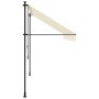 Toldo retráctil de tela y acero crema 350x150 cm