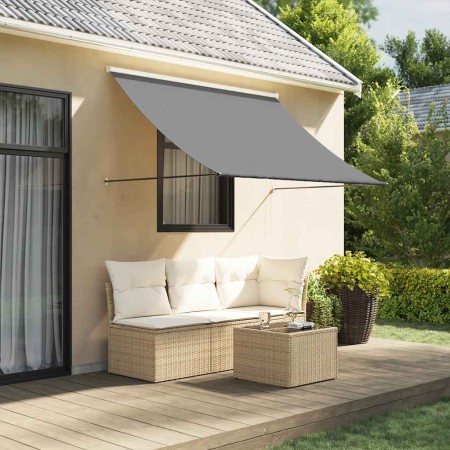 Toldo retráctil de tela y acero gris antracita 250x150 cm