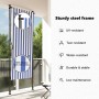 Persiana enrollable exterior tela acero azul blanco 120x270 cm