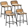 Taburetes de barra 4 uds 46x35,5x70 cm madera maciza de mango