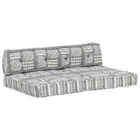 Cojín para sofá de palés tela gris patchwork Cojín para sofá de palés tela gris patchwork