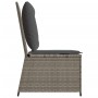 Sillón reclinable de jardín con cojines ratán sintético gris