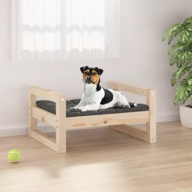 Cama para perros madera maciza de pino 55,5x45,5x28 cm