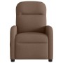 Sillón reclinable con masaje de tela marrón