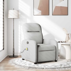 Sillón de masaje reclinable de tela gris nube Sillón de masaje reclinable de tela gris nube