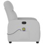 Sillón de masaje reclinable de tela gris nube