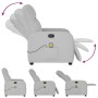 Sillón de masaje reclinable de tela gris nube