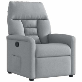 Sillón reclinable de tela gris claro Sillón reclinable de tela gris claro