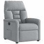 Sillón reclinable de tela gris claro