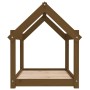 Cama para perros madera maciza pino marrón miel 81x60x70 cm
