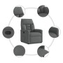 Sillón reclinable de tela gris oscuro