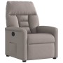 Sillón reclinable de tela gris taupe