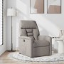 Sillón reclinable de tela gris taupe