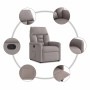 Sillón reclinable de tela gris taupe