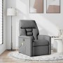 Sillón de masaje reclinable de tela gris oscuro
