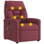 Sillón de masaje reclinable de tela color vino tinto