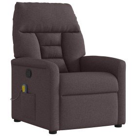 Sillón de masaje reclinable de tela marrón oscuro Sillón de masaje reclinable de tela marrón oscuro