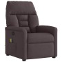 Sillón de masaje reclinable de tela marrón oscuro