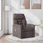Sillón de masaje reclinable de tela marrón oscuro