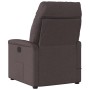 Sillón de masaje reclinable de tela marrón oscuro