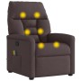 Sillón de masaje reclinable de tela marrón oscuro