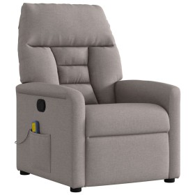 Sillón de masaje reclinable de tela gris taupé Sillón de masaje reclinable de tela gris taupé