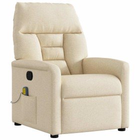 Sillón de masaje reclinable de tela crema en Sillones | Comprar online en Foro24
