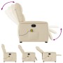Sillón de masaje reclinable de tela crema