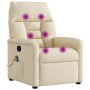 Sillón de masaje reclinable de tela crema