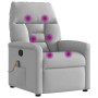 Sillón de masaje reclinable de tela gris nube