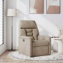 Sillón reclinable tela de microfibra gris taupe