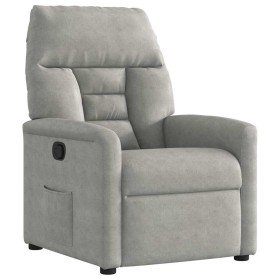 Sillón reclinable tela de microfibra gris claro Sillón reclinable tela de microfibra gris claro