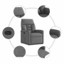 Sillón reclinable tela de microfibra gris oscuro