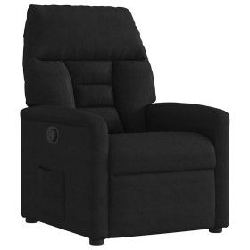 Sillón reclinable tela de microfibra negro