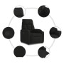 Sillón reclinable tela de microfibra negro