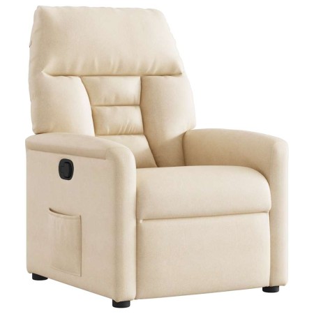 Sillón reclinable tela de microfibra beige