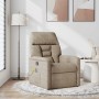 Sillón reclinable de masaje tela de microfibra gris taupe