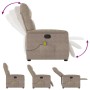 Sillón reclinable de masaje tela de microfibra gris taupe