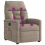 Sillón reclinable de masaje tela de microfibra gris taupe